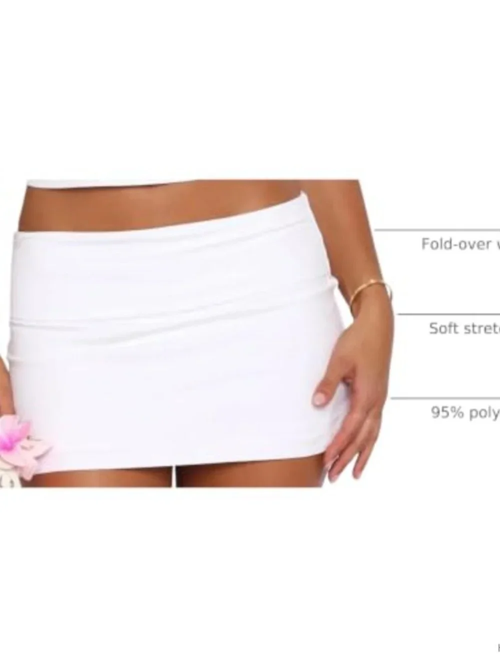 Women's Bodycon Mini Skirt Fold Over Low Rise Y2K Stretch